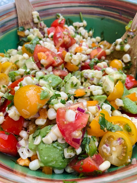 Rainbow Avocado Corn Salad