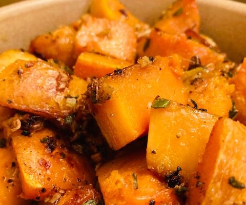 Ginger and Sage Roasted Butternut Squash